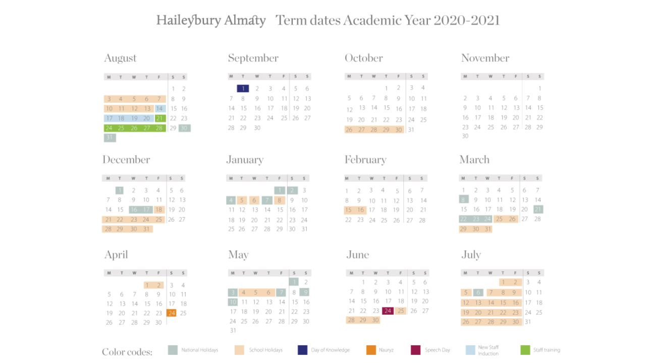 Term Dates British School Haileybury Almaty