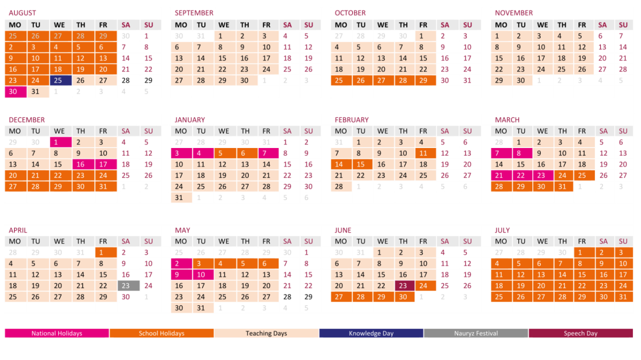 Term Dates — British School Haileybury Astana