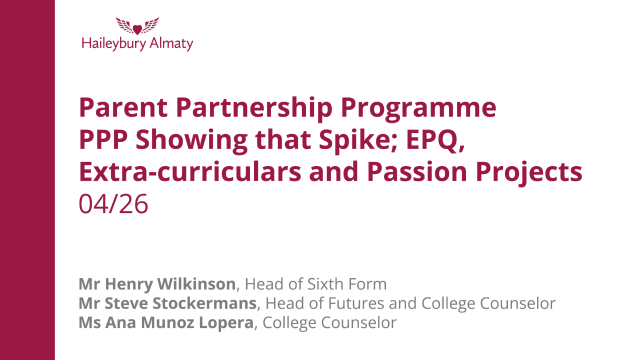 PPP Showing that Spike; EPQ, Extra-curriculars and Passion Projects 04/26